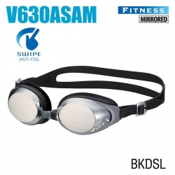 Tusa Swipe Fitness Swim Goggles - Mirrored, Black/ Dark Silver