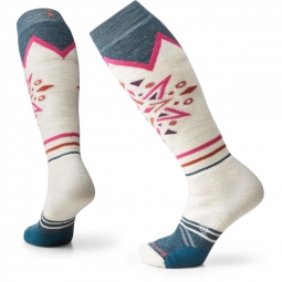 Smartwool Women's Ski Full Cushion Mountain Snowflake Pattern OTC Socks - Moonbeam