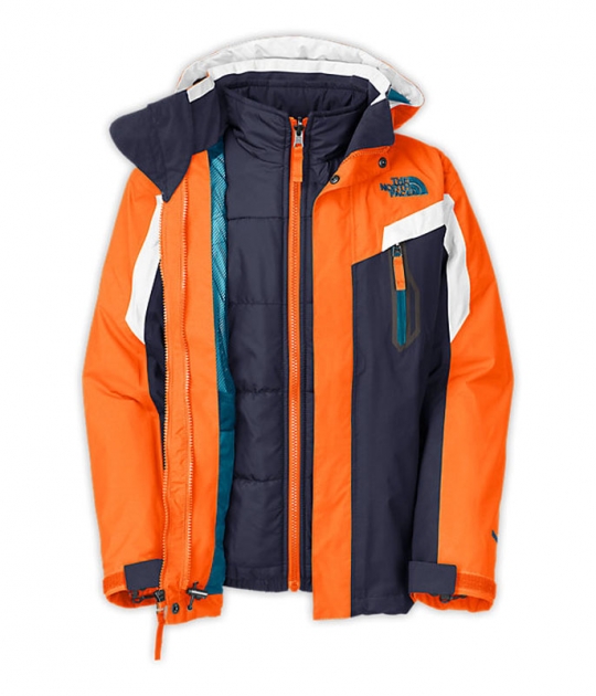 The North Face Boys' Boundary Triclimate Jacket - Cosmic Blue and Peel  Orange