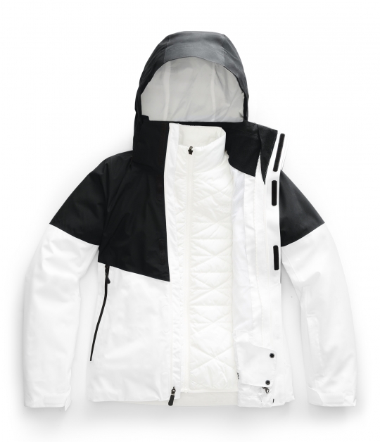 north face white and black coat