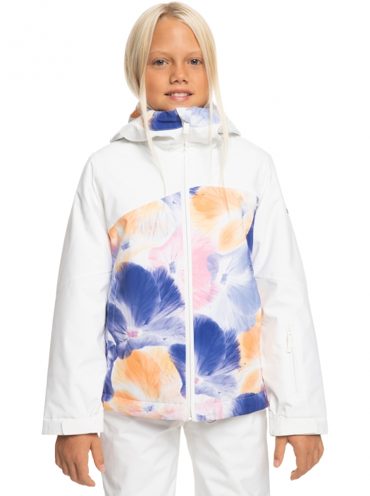 Roxy Girl's Greywood Technical Snow Jacket - Bright White Pansy Pansy Rg Roxy Girl's Greywood Technical Snow Jacket - Bright White Pansy Pansy Rg